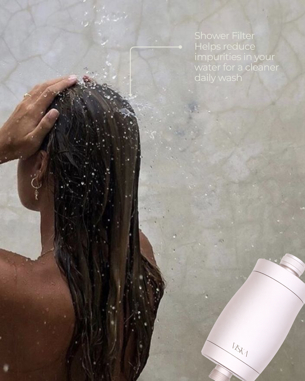 VISKA Shower Filter + Wooden Brush