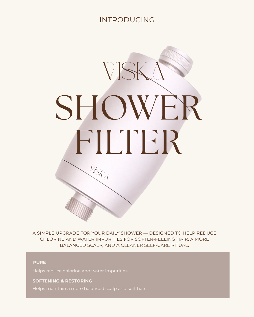 VISKA Shower Filter + Wooden Brush